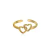 Acero de titanio para mujer nicho alto nivel sentido de exageración no se desvanece anillo forma de corazón anillo liso moda versátil exquisito mujeres