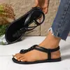 Elegantes sandalias planas tejidas de estilo francés, nuevo modelo de verano 2026, sandalias romanas versátiles de moda europea y americana