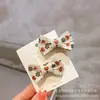 Mini Pinzas para el Cabello Bordadas Estilo Coreano para Niños, Lindas Pinzas Laterales Cubiertas de Tela al por Mayor