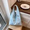Bolsa Feminina Estilo Japonês Ins Tendência Casual Versátil Ombro Transversal Artística Simples Estilo Relaxado para o Dia a Dia Bolsa de Axila