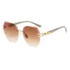 Nuevas Gafas de Sol Sin Montura Estilo Europeo y Americano, Populares Gafas de Sol Sin Montura Estilo Calle Moda Personalizada de Marco Grande Europeo y Americano