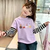 Nuevo conjunto de dos piezas de algodón puro, camiseta básica para primavera y otoño, ropa de otoño para bebé, camiseta elegante de manga larga para niñas