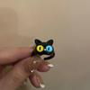 Lindo anillo de aleación de monstruo de dibujos animados de gato para mujer, diseño de nicho, dulce, genial, anillo para el dedo índice para novias, venta al por mayor
