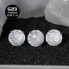 Brincos de Liga de Titânio F136 8mm Corte Skyfire com Corte Fogos de Artifício Degradê Zircônia 5A Piercing de Cartilagem de Orelha G23 com Espiral Interno