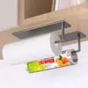 Suporte de papel toalha magnético para cozinha USD sem perfuração Suporte de rolo de papel para armário Rack de armazenamento para filme plástico e panos