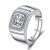 Anillo de pareja de moda dominante transfronterizo europeo y americano para hombre con incrustaciones de diamantes, boca abierta, anillo grande para hombre, joyería al por mayor, venta caliente
