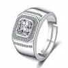 Anillo de pareja de moda dominante transfronterizo europeo y americano para hombre con incrustaciones de diamantes, anillo para hombre grande de boca abierta, joyería de venta al por mayor de venta caliente