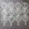 Molde para Espolvorear Polvo Café Latte Art Plantilla de Patrón en Spray Tamiz para Azúcar en Polvo Molde de Impresión Herramienta de Forma Decorativa con Patrón Calado para Espolvorear