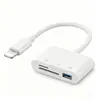 Adecuado para Teléfonos Móviles y Tablets Apple, Lector de Tarjetas, Tarjeta SD/CF, Cámara, Unidad USB TF, Expansión de Memoria 3 en 1 para iPhone