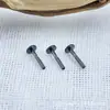 Varilla Plana Negra de Aleación de Titanio Astmf-136 G23 Titanio Rosca Interna Joyería para Piercing de Labio