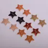 Botones de Estrella de Cinco Puntas Impresos en Acrílico con Textura de Madera para Ropa Infantil DIY Colgante para Cadena de Teléfono Móvil Accesorios de Flor para Zapatos