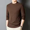Suéter Masculino de Tricô Jacquard Grosso com Manga Longa para Outono e Inverno, Suéter Versátil Casual Quente para Pais de Meia-Idade
