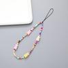 Cordón para Teléfono Móvil con Accesorios de Cuentas, Diseño Dulce de Oso y Lazo en Colores de Caramelo, Correa para Teléfono, Llavero, Colgante, Cuerda para Colgar