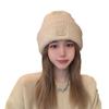 Sombreros para Mujer 2026 Nuevo Estilo Comercio Exterior Circunferencia de Cabeza Grande Gorro de Punto Invierno Versátil Holgado Cálido Gorro tipo Beanie para Caras Grandes Que Hacen que la Cara Parezca Más Pequeña