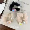 Corea del Sur Ins Súper Hada Organza Pedrería Amor Perla Anillo para el Cabello de Intestino Delgado Bolas para Cola de Caballo Alta Cuerda para el Cabello Accesorios para el Cabello para Mujeres