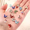 Arte de Uñas Mariposa Joyería Accesorios de Celebridad de Internet Estilo Ins Hielo Transparente Aurora Uñas Metálicas Cristal Estereoscópico Mariposa Arte de Uñas Diamante