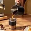 Conjunto de café pour-over para exterior em aço inoxidável 304 com filtro de aço inoxidável, funil de café off-white e todos os acessórios pretos em aço.
