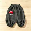 Calça de moletom infantil 2026 primavera e outono 3D boneco de carro calça casual para meninos e meninas fofa modelagem solta com punhos afunilados calça comprida