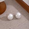 Pendientes de plata con aguja francesa, elegantes, de alta gama, ligeros, de lujo, con perla, combinables, estilo nicho, diseño simple, para mujer.