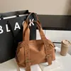 Bolso Tote de Cuero con Diseño Retro para Mujer 2025 Invierno Nuevo Casual Versátil Diario Bolso de Hombro Cruzado