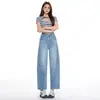 Pantalones Cortos Elásticos de Corte Tridimensional Azul Claro de Algodón Lyocell para Mujer, Nuevo Estilo de Verano, Ligeros, Frescos, Adelgazantes, Pantalones de Dobladillo Curvo