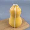 Vaso Flor de Cabacinha Cerâmico Selecionado Cuidadosamente, Recipiente de Flores Cerâmico, Arranjo de Flores Listrado, Decoração Criativa para Casa