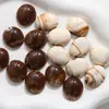 Zhen Tu Café Latte Caramelo Atmosférico Gradiente de Cor Café Oval Resina Meia-Redonda DIY Brincos de Alto Padrão Realçadores de Branco