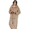 Pijama de invierno para hombre 908 con capucha y cremallera, forrado de forro polar y engrosado, conjunto de talla grande, ropa de estar de forro polar de coral para hombre, Keshika