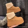 Botas de nieve gruesas para mujer que aumentan la altura, para personas menudas, nuevo modelo otoño e invierno 2026, zapatos de algodón estilo Birkenstock con punta de mango, felpa y engrosados