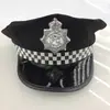 Atacado de Fábrica Chapéu Octogonal Xadrez Preto e Branco para Adultos Festa de Feriado Divertida Uniforme Acessórios Chapéu de Polícia Europeu e Americano