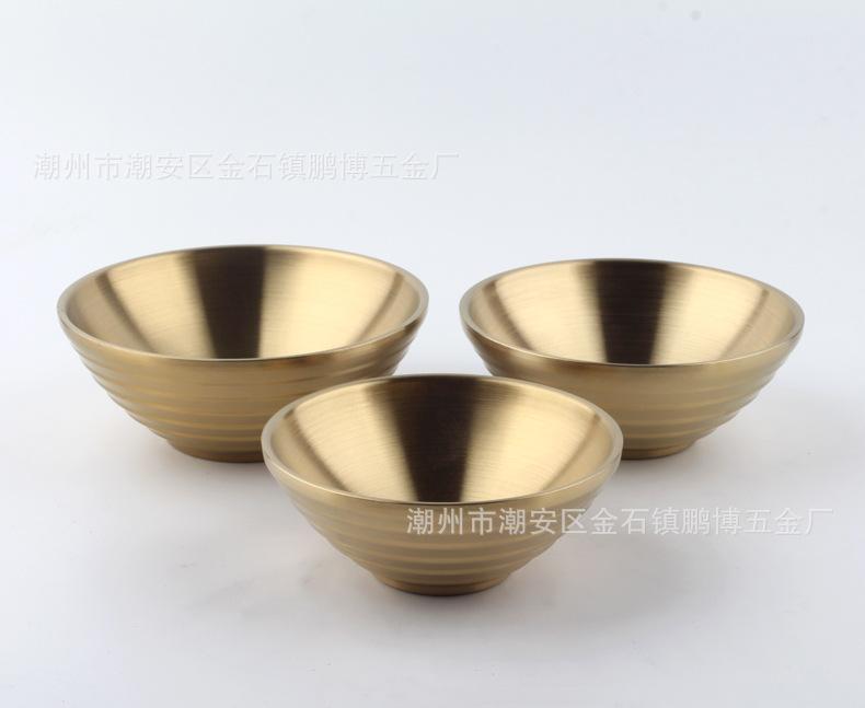 金色双层锥形螺纹碗6