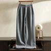 Pantalones rectos de cachemir 100% para mujer, de otoño e invierno, de cintura alta, holgados, de punto, gruesos y casuales, venta al por mayor