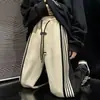 Pantalones deportivos de algodón a rayas Cleanfit para hombre, estilo americano otoñal, pantalones de moda con tres rayas, alargan las piernas, pantalones rectos holgados
