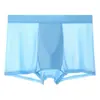 Roupa Íntima Masculina Popular, Roupa Íntima de Seda Gelada, Shorts Respiráveis com Forro para Homens, Cueca Boxer, Estilo Fino de Verão, Respirável