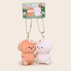 Jinnew Original Calcomanía Panda Pequeño Par Magnético Llavero Colgante de Peluche Novia Pareja Accesorios