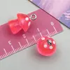 9 Tipos de Resina Luminosa Colorida com Glitter Fino Pingentes de Cogumelo 3D Acessórios para Pingente de Pulseira Colar Chaveiro DIY