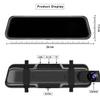 Espelho retrovisor de 10 polegadas, gravador de direção com três lentes e três gravações com 2K HD com imagem reversa, celular com Wi-Fi