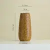 Vaso de Cerâmica Retrô Estilo Wabi-Sabi Shumen Flor Artificial Arranjo de Flores para Sala de Estar Decoração de Entrada de Luxo Leve de Alta Qualidade