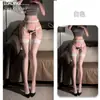 Shuoyao Sexy Sexy Rombo Aceitoso Medias de Liga Largas Negras de Seda para Mujer Medias Ultra-Delgadas para Muslo Medias de Liga A289
