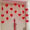 Adornos Colgantes para Puerta Lindos Cortina Pequeña para Puerta Cortina Divisoria Línea de Cortina Colgante Cortina Corazón Femenino Estilo Coreano Corazón Rosa Melocotón Colgante sin Clavos
