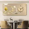 Nova Pintura Decorativa de Sala de Jantar Ruyi de Caqui Chinês Calendário Perpétuo Eletrônico Silencioso Sala de Estar com Relógio Pendurado na Parede Mesa de Jantar Pintura de Parede