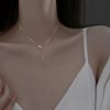 Collar de Diamantes Brillantes Estilo Lujo Accesible a la Moda Collar para Mujer Elegante Cadena Clavícula con Colgante de Perlas y Borla Larga