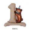 Balão de Filme de Alumínio Urso Morango Número 1 com Base de Suporte Novo Transfronteiriço Decoração para Festa de Primeiro Aniversário de Bebê
