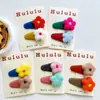 Novo Par de Presilhas BB Flor de Feltro de Lã Colorido Doce para Crianças Gota d'Água Pacote com 2 Presilha para Cabelo de Bebê Presilha Lateral Presilha para Franja