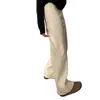 Jeans acampanados holgados color beige talla extra para mujer, nuevo estilo primavera 2026, pantalones casuales y relajados de largo completo