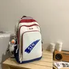 Mochila Escolar para Mulheres 2026 Nova de Aparência Sofisticada Costura em Contraste Moda Casual para Alunos do Ensino Fundamental e Médio Mochila Versátil