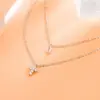 Exquisito Collar de Cruz y Gota de Agua de Doble Capa, Versátil y Elegante, Cadena para Clavícula para Mujer, Gama Alta y Lujo Ligero