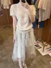 ¡Falda de Gasa Suave Estilo Coreano! Falda de Pastel Estilo Nuevo 2026, Falda Midi Casual Versátil de Cintura Alta