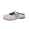 Direto da fábrica primavera e verão novos sapatos Mary Jane planos de bico redondo simples fivela de couro macio que combinam com tudo sapatos femininos