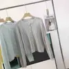 Cárdigan de punto hueco con cuello redondo para mujer, corte holgado, adelgazante, de manga larga, de un solo botón, abrigo suéter, amarillo, talla única, blanco